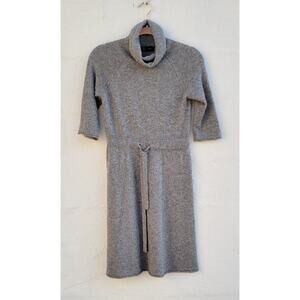 Zara Sweater Dress Womens Medium Gray Wool Cashmere Turtleneck Minimal Soft Girl
